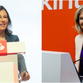 La presidenta de Banco Santander, Ana P. Botín, y la consejera delegada de Bankinter, María Dolores Dancausa. EFE