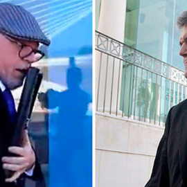 El comisario José Manuel Villarejo (en una captura sacada de un vídeo) y el expresidente de Telefónica, Juan Villalonga.