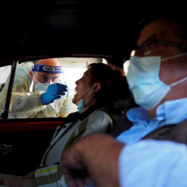 Vista del cribado masivo de la población de Chantada, Lugo.