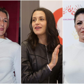 De izquierda a derecha, Yolanda Díaz, Inés Arrimadas y Macarena Olona.