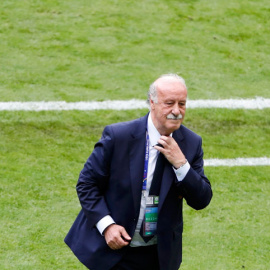 Del Bosque, durante el partido de España contra Italia en la Eurocopa. REUTERS/Charles Platiau