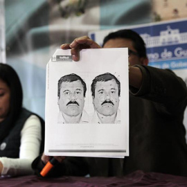 Retrato del narcotraficante Joaquín 'El Chapo' Guzmán. / ESTEBAN BIBA (EFE)