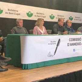 Una roda de premsa de la Comissió Bellaterra és Sant Cugat.