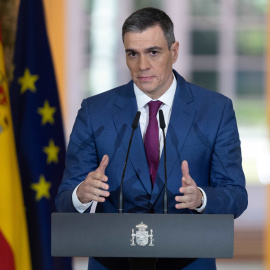 Pedro Sánchez, en una rueda de prensa a 27/12/2023, en Madrid