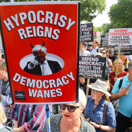 31/08/019 - Miles de británicos se manifiestan en Reino Unido contra Boris Johnson. / EFE - VICKIE FLORES