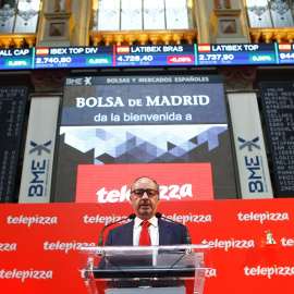 Imágenes de la salida a Bolsa de Telepizza, en abril de 2016. E.P./Eduardo Parra