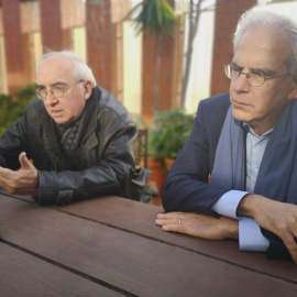 El sociòleg Christian Laval i el filòsof Pierre Dardot, a Barcelon. QUERALT CASTILLO