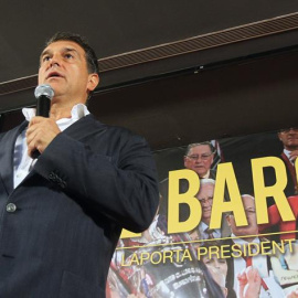 Joan Laporta en un acto de campaña hace dos días en Barcelona. /EFE