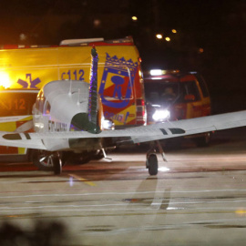 Efectivos en el aeródromo de Cuatro Vientos, en Madrid. EFE