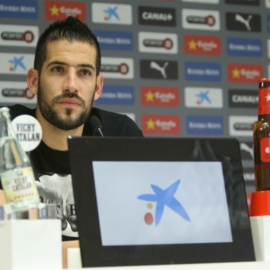 Kiko Casilla en una rueda de prensa con el Espanyol.