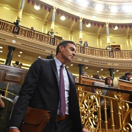 El presidente del Gobierno en funciones, Pedro Sánchez, a su llegada al Pleno extraordinario de finales de agosto. EFE/ Fernando Villar
