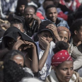 Emigrantes de Eritrea y Sudán del Sur en una manifestación en Israel. EFE