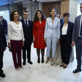 El ministro de Cultura y Deportes Miquel Iceta, la ministra de Hacienda María Jesús Monetro, el ministro de Presidencia Félix Bolaños, la concejala socialista del Ayuntamiento de Madrid Enma Lopez Araujo, la ministra de Comercio y Turismo R