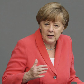 La canciller alemana, Angela Merkel, en el Bundestag, el pasado 17 de julio. EFE/WOLFGANG KUMM