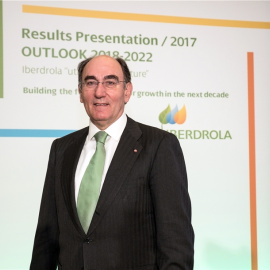 El presidente de Iberdrola, Ignacio Sánchez Galán, en la presentación de resultados de la eléctrica.