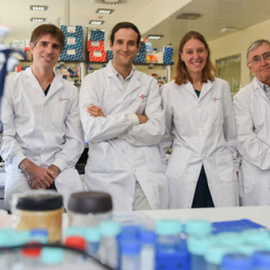 De izquierda a derecha, Vicente Chapaprieta, Iñaki Martín-Subero, Renée Beekman y Elías Campo. / IDIBAPS