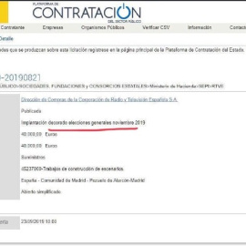 Expediente de contratación de RTVE para el debate de 2019