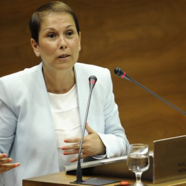 La presidenta de Navarra, Uxue Barkos. / AFP