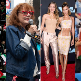 Montaje con varias personalidades y momentos que han sufrido represalias por mostrar su apoyo al pueblo palestino.