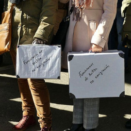 Un momento de una manifestación de funcionarios gallegos. - CIG