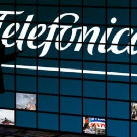 Una pantalla publicitairia de Telefónica.- EFE