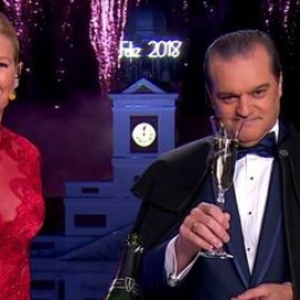 Anne Igartiburu y Ramón García, durante las Campanadas en TVE.