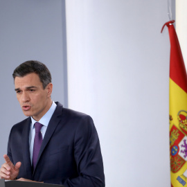 El presidente del Gobierno, Pedro Sánchez, durante su comparecencia antes los medios en el Palacio de la Moncloa tras el último Consejo de Ministros de 2018. REUTERS/Susana Vera