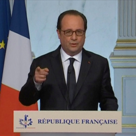 François Hollande comparece tras la masacre de Niza.