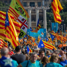 Centenars de milers de persones han omplert la plaça Espanya i els carrers adjacents en la manifestació de l'ANC. EUROPA PRESS