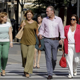 Isabel Bonig, junto a  María Dolores de Cospedal, Alberto Fabra y Rita Barberá.- EFE