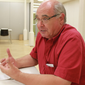 Lluís Rabell, durante la entrevista./ M. F.