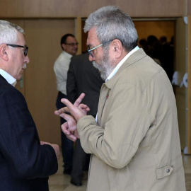 Los secretarios generales de CCOO y UGT, Ignacio Fernández Toxo (i), y Cándido Méndez,.- EFE