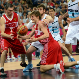 El jugador ruso Andrei Kirilenko durante el partido por la medalla de bronce entre Rusia y Argentina de los Juegos de Londres 2012. - AFP