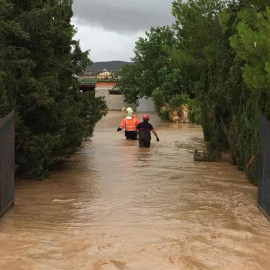 12/09/2019.- Fotografía facilitada por la Diputación de Albacete de las inundaciones en la localidad albaceteña de Caudete, en Castilla-La Mancha, este jueves, tras el paso de la Gota Fría por la región. El fenómeno atmosférico ha acabado c