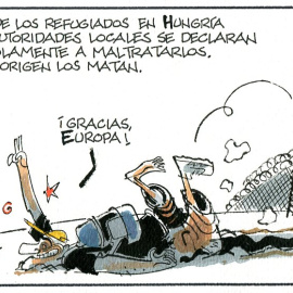 Amor al refugiado. Viñeta de Alfons