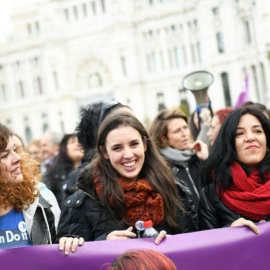 Irene Montero en la manifestación del pasado 25N, su primera aparición pública desde que fue madre / Podemos