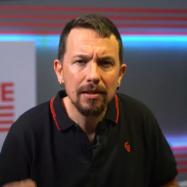 El exvicepresidente del Gobierno Pablo Iglesias, en el plató de La Base.