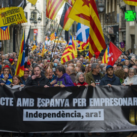 manifestación de la ANC contra la reforma del Código Penal, en la Pla de Palau, a 6 de diciembre de 2022, en Barcelona, Catalunya.