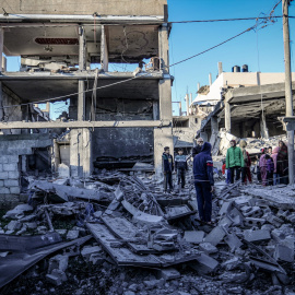 Varios edificios derrumbados tras los ataques de Israel en Rafah, a 4 de febrero de 2024