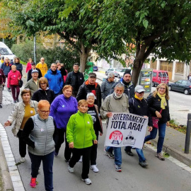 Marxa per demanar el soterrament de les vies de Rodalies a Montcada i Reixac. Plataforma Tracte Just Soterrament Total