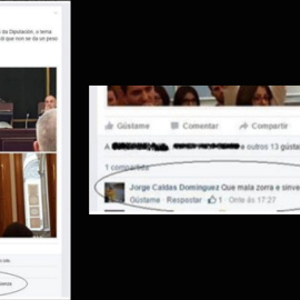 Captura de pantalla del comentario de Jorge Caldas, teniente de alcalde en Moraña a la socialista Carmela Silva.