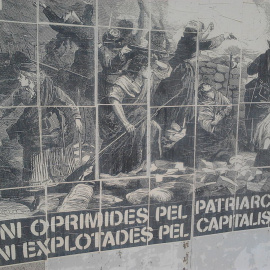 Mural feminista en la Universidad Pompeu Fabra. Barcelona. 2014  JOVE