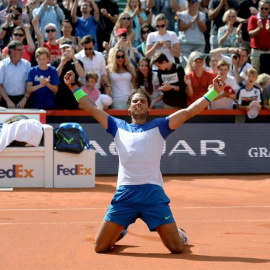 Rafael Nadal celebrando su victoria en Hamburgo,/ EFE/EPA/Daniel Reinhardt