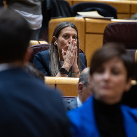La portavoz de Junts en el Congreso, Miriam Nogueras, durante el pleno del Congreso de los Diputados, en el Palacio del Senado, a 10 de enero de 2024.