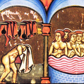 Detalle de las termas del Balneum Tripergulae, en la región italiana de Campania.