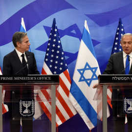 El secretario de Estado de EEUU, Anthony Blinken, durante una rueda de prensa con el primer ministro israelí, Benjamin Netanyahu, en Jerusalén, a 30 de enero de 2023.