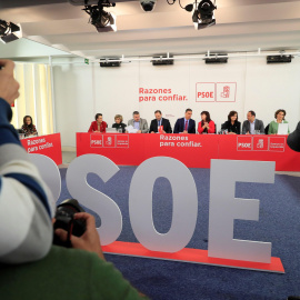 Reunión de la Ejecutiva Federal del PSOE celebrada en Ferraz, encabezada por el secretario general del partido y presidente del Gobierno, Pedro Sánchez. EFE/Fernando Alvarado