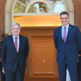 El president espanyol, Pedro Sánchez, i el secretari general de l'ONU, Antonio Guterres, a la Moncloa.
