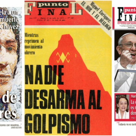 Algunas de las portadas de la revista Punto Final.