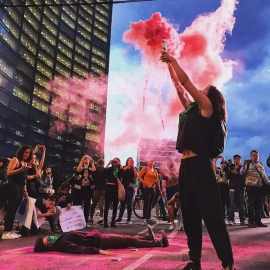 16/09/2019 - Foto de una manifestación del movimiento feminista Brillanteada